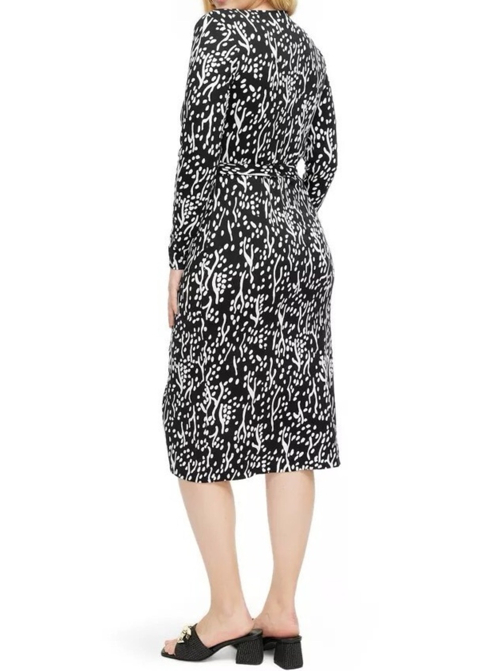 Diane Von Furstenberg X Target Black & White Printed Long Sleeve Wrap Dress.NWT - Picture 2 of 12